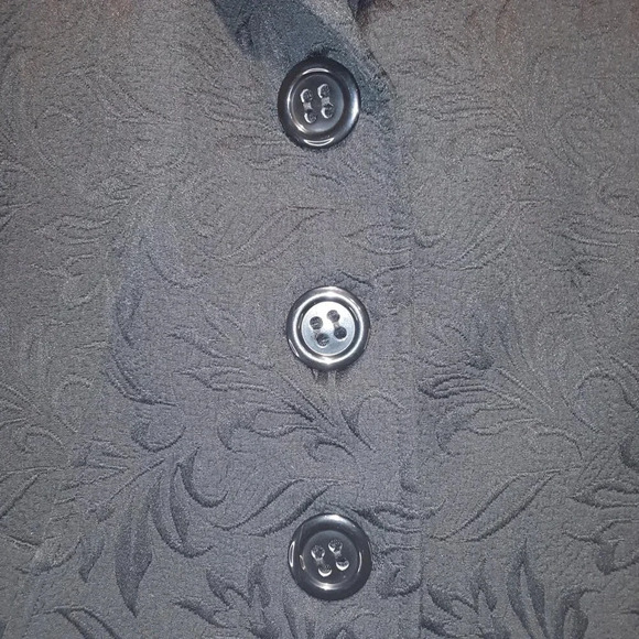 WINDRIDGE CHERYL NASH Black Embossed  Cropped Blazer Size Small - Picture 7 of 12